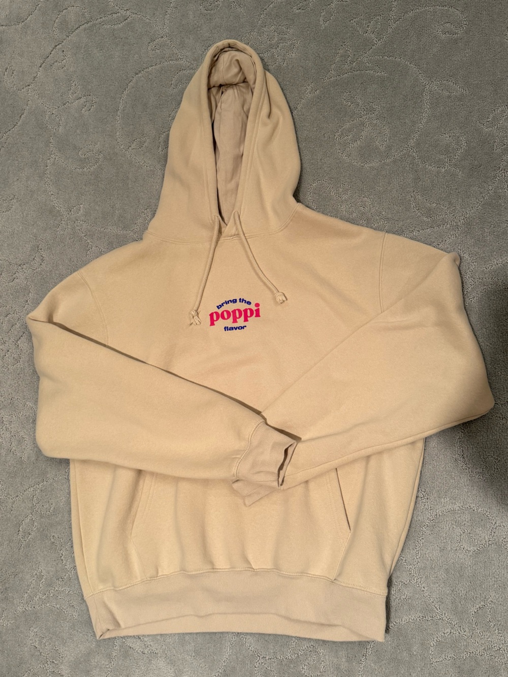 Target Beige "poppi" Logo Hoodie